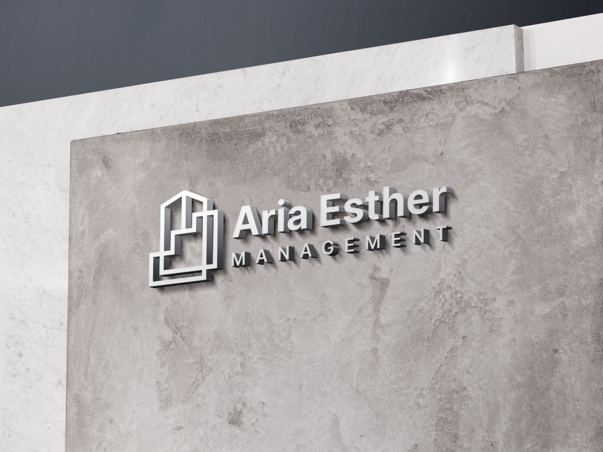 logo-design-real-estate-aria-esther-mockup-3D